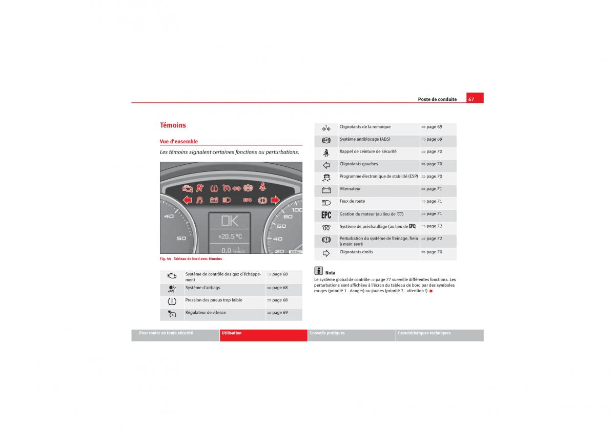 Seat Exeo manuel du proprietaire / page 69