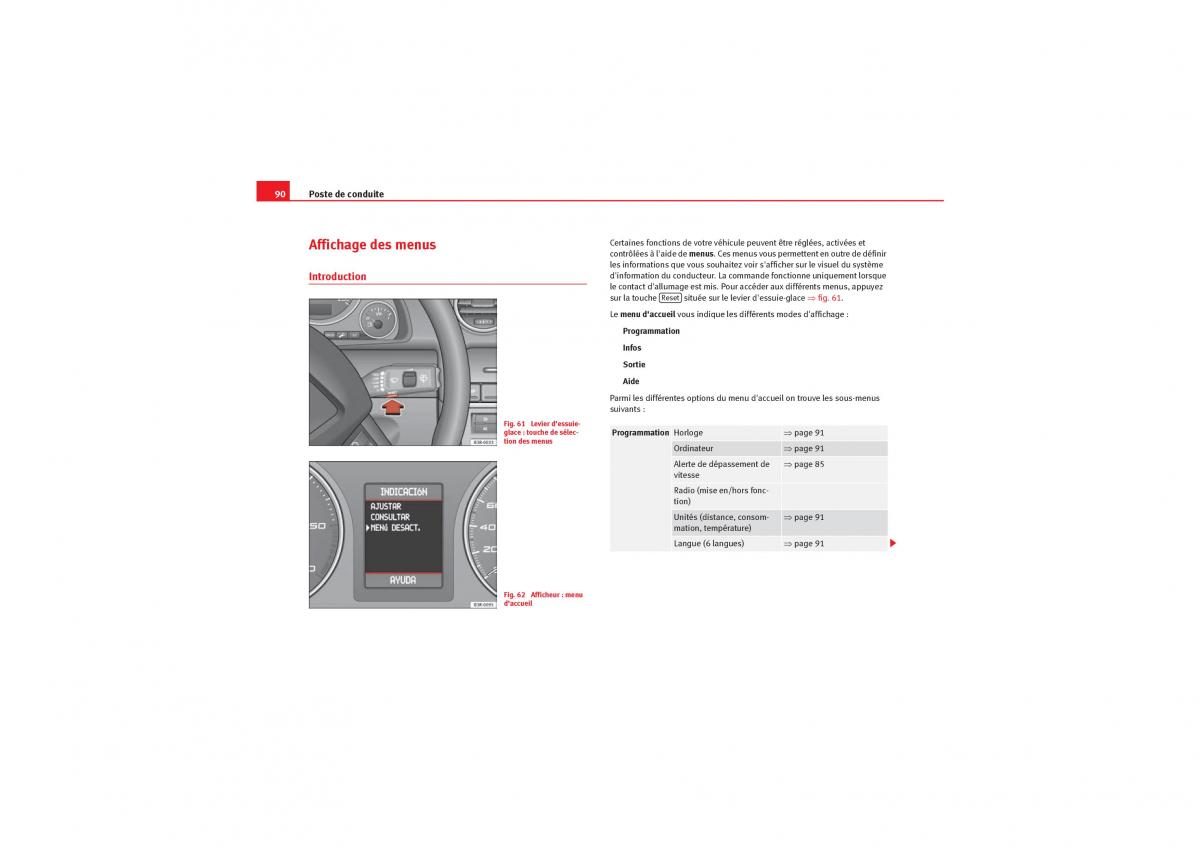 Seat Exeo manuel du proprietaire / page 92