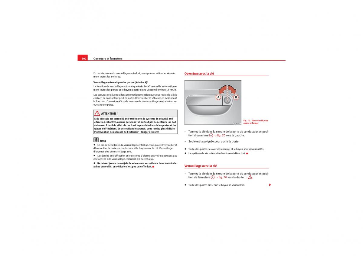 Seat Exeo manuel du proprietaire / page 104