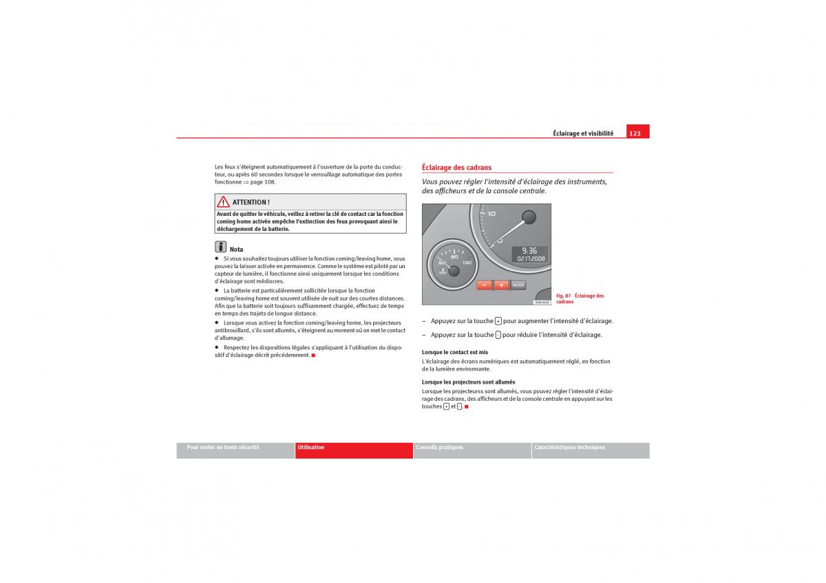 Seat Exeo manuel du proprietaire / page 125