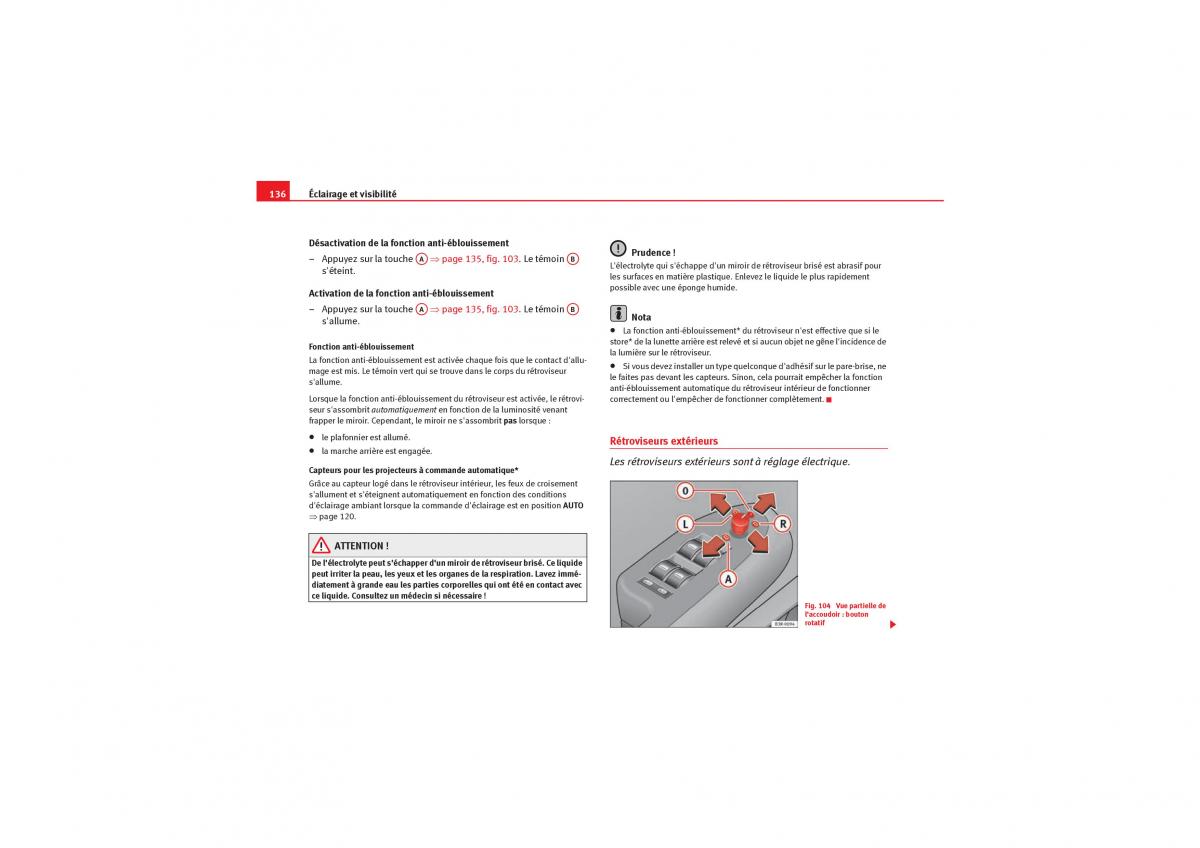 Seat Exeo manuel du proprietaire / page 138