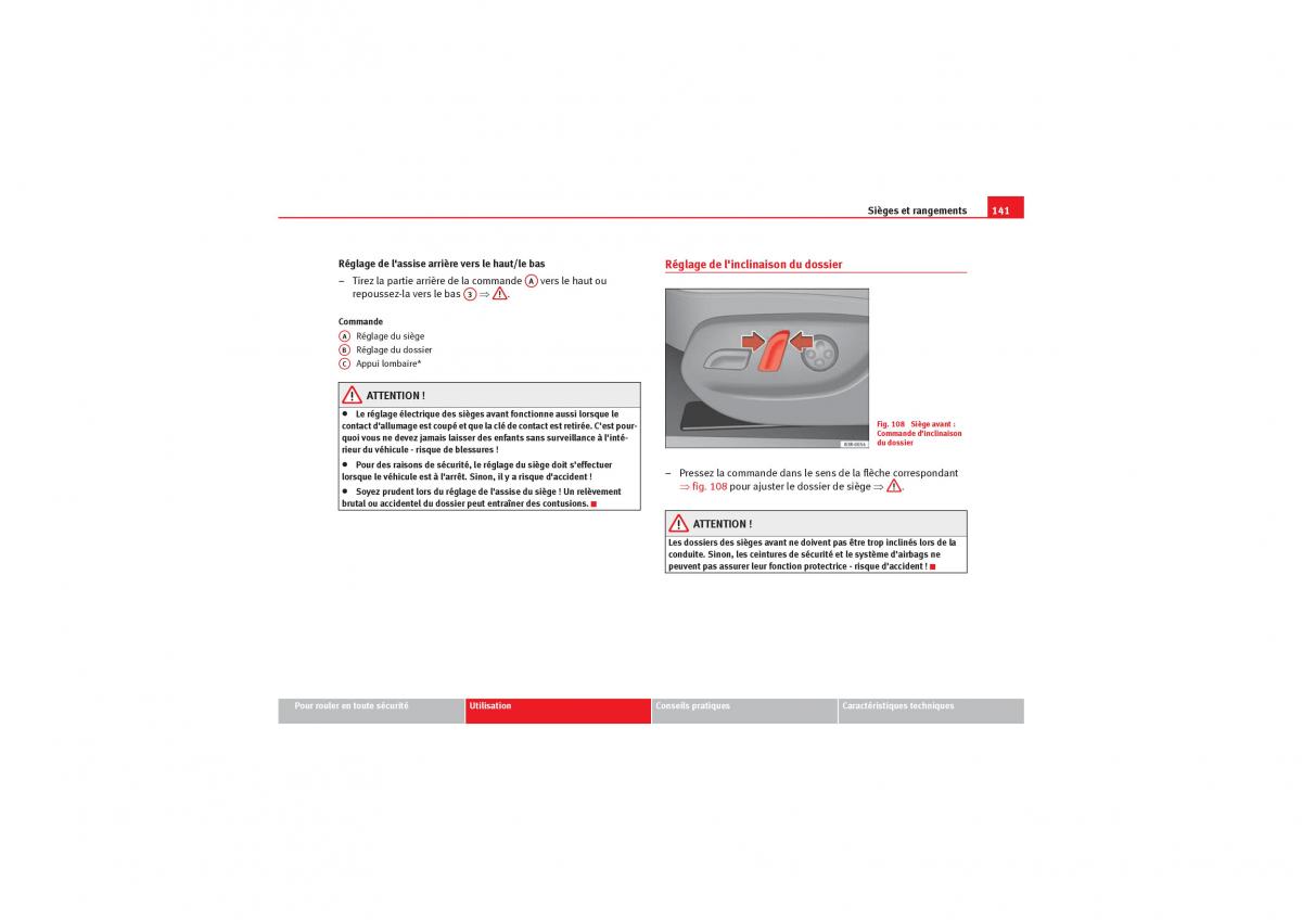 Seat Exeo manuel du proprietaire / page 143