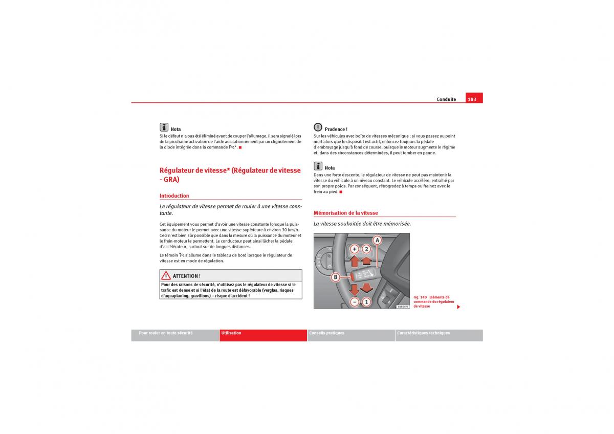 Seat Exeo manuel du proprietaire / page 185