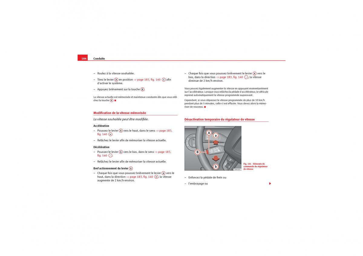 Seat Exeo manuel du proprietaire / page 186