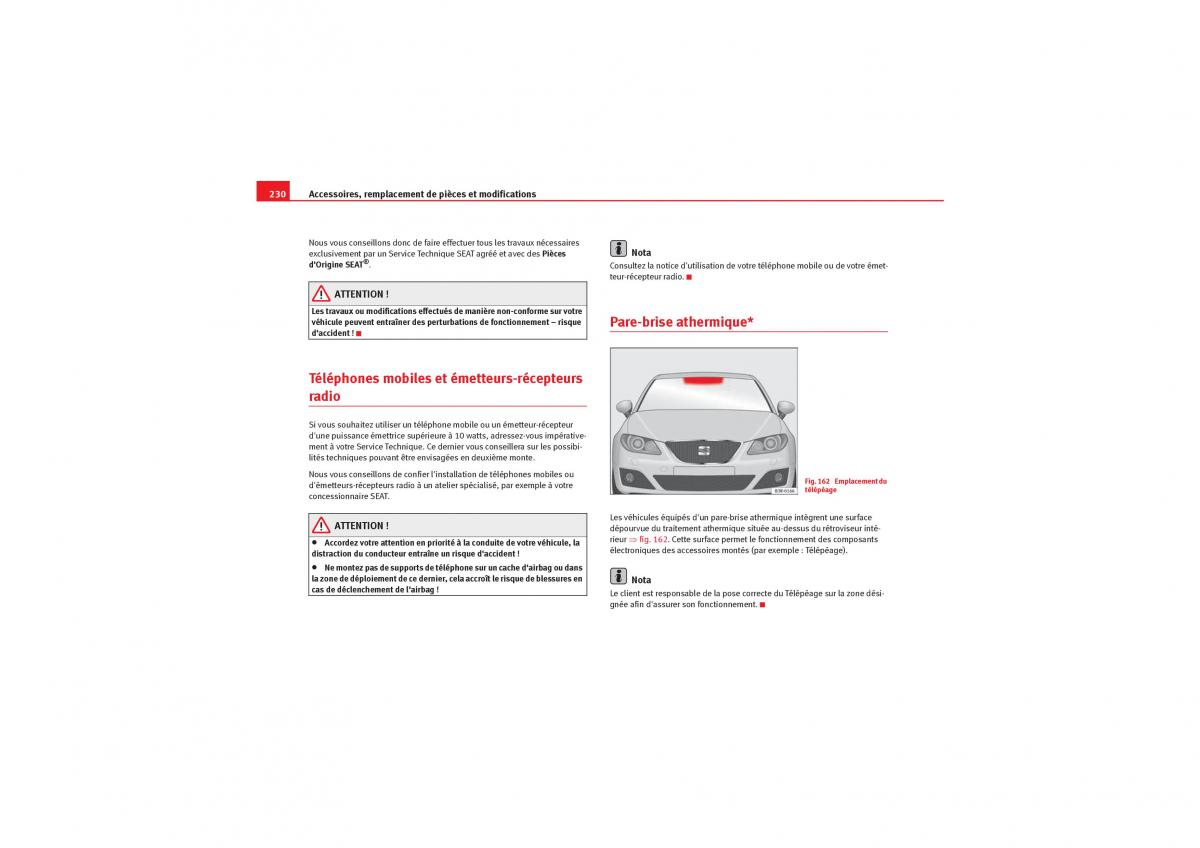 Seat Exeo manuel du proprietaire / page 232