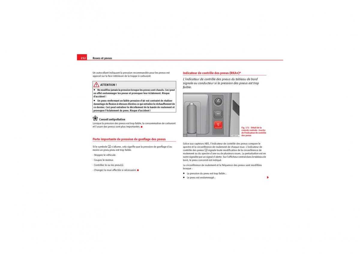 Seat Exeo manuel du proprietaire / page 254