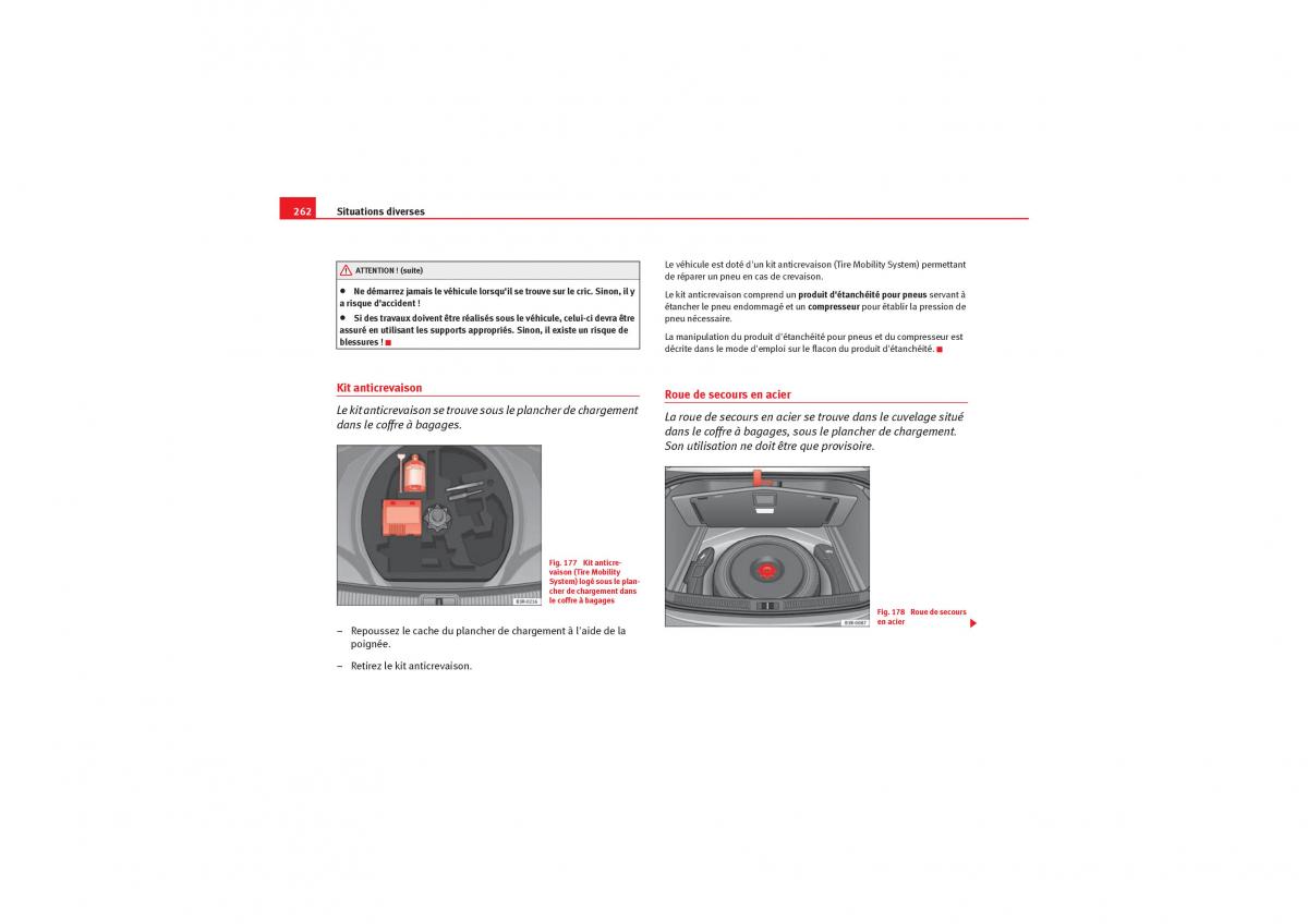 Seat Exeo manuel du proprietaire / page 264