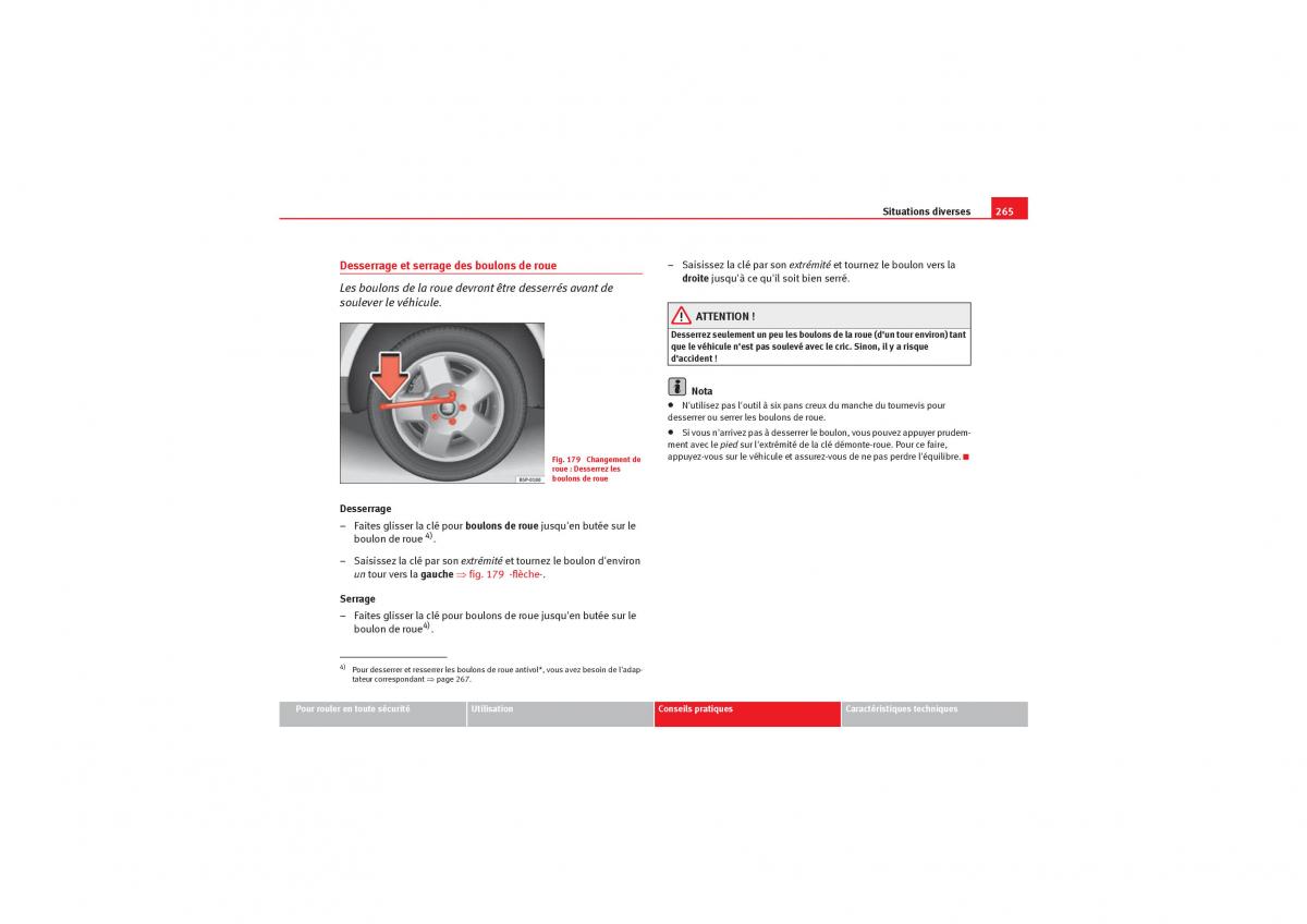 Seat Exeo manuel du proprietaire / page 267