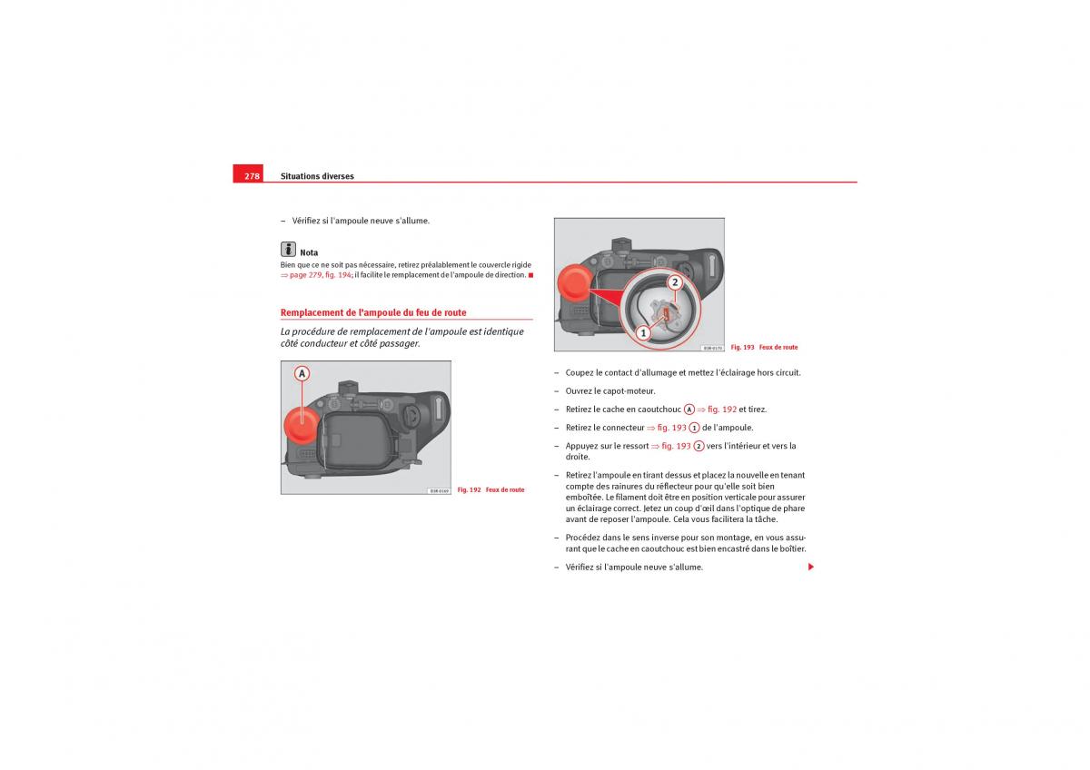 Seat Exeo manuel du proprietaire / page 280