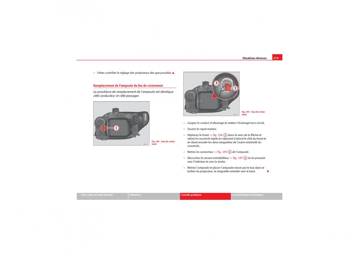 Seat Exeo manuel du proprietaire / page 281