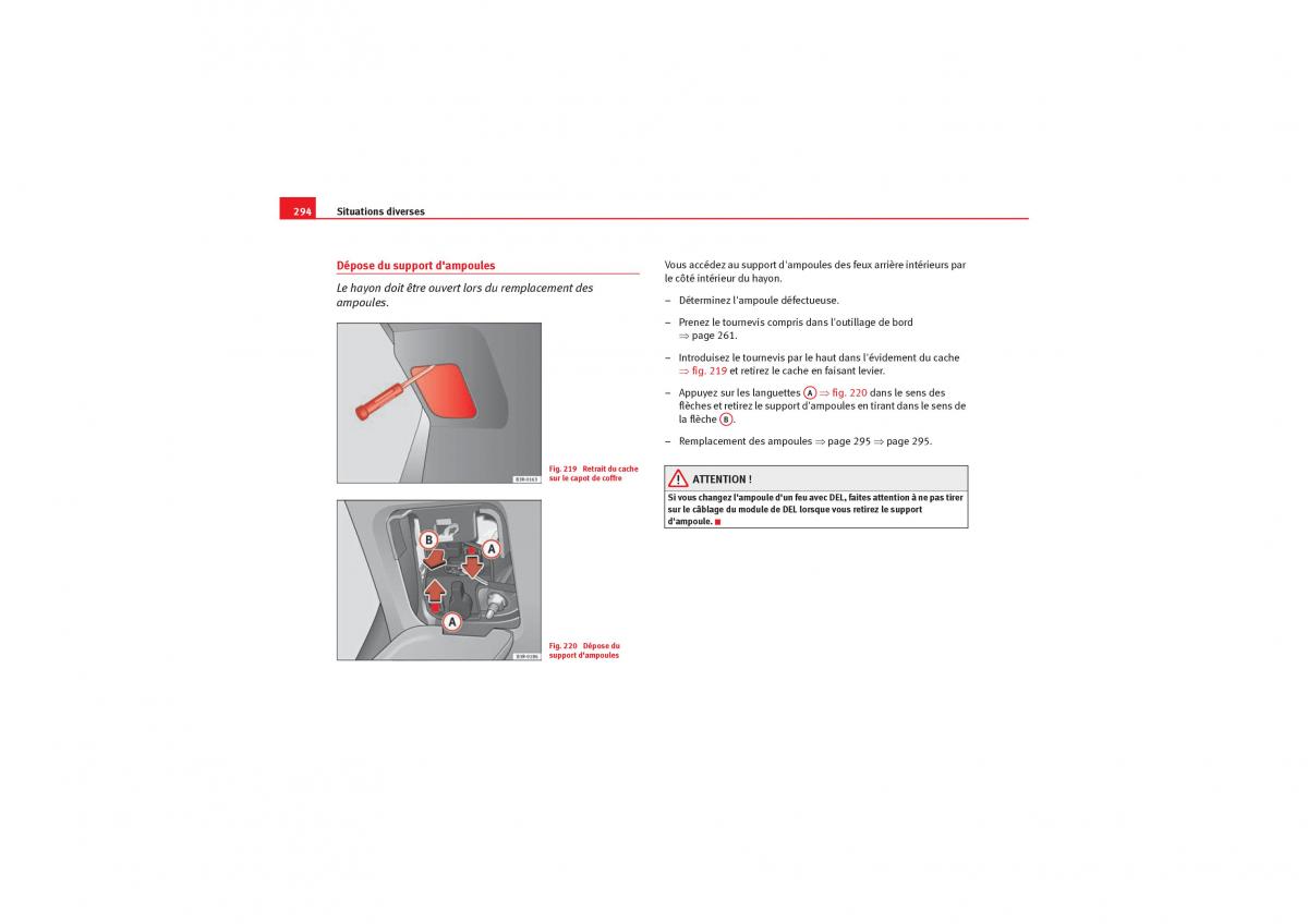 Seat Exeo manuel du proprietaire / page 296