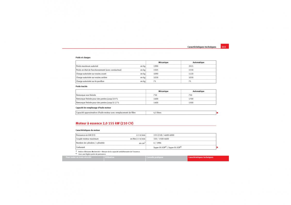 Seat Exeo manuel du proprietaire / page 315