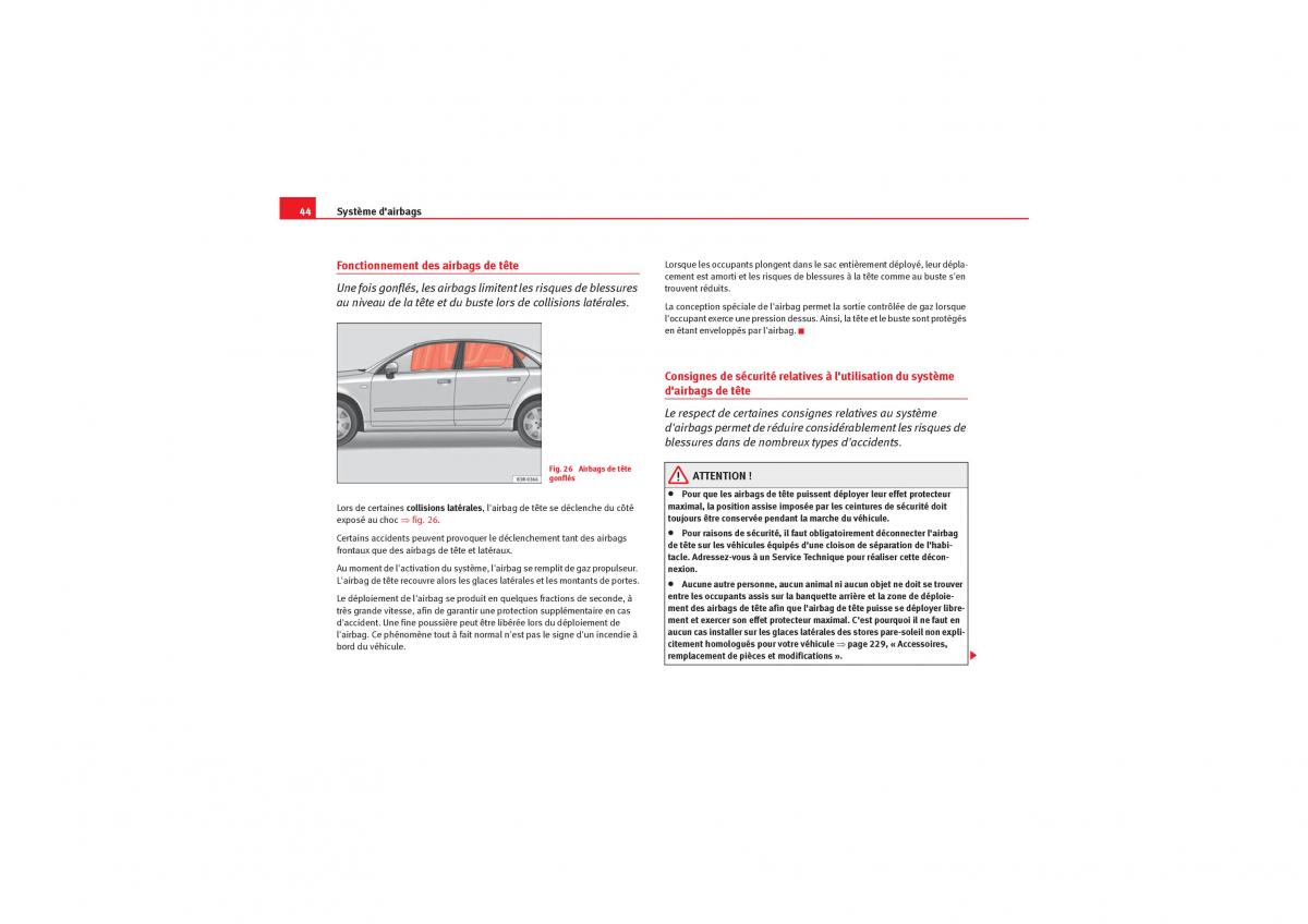 Seat Exeo manuel du proprietaire / page 46