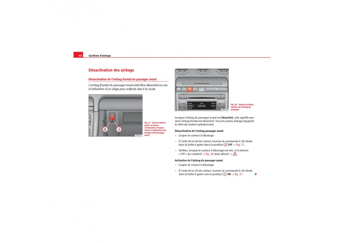 Seat Exeo manuel du proprietaire / page 48