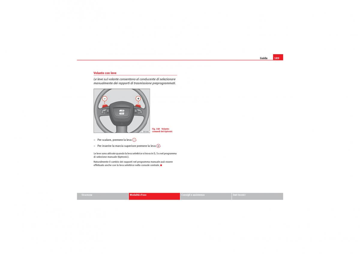 Seat Exeo manuale del proprietario / page 191