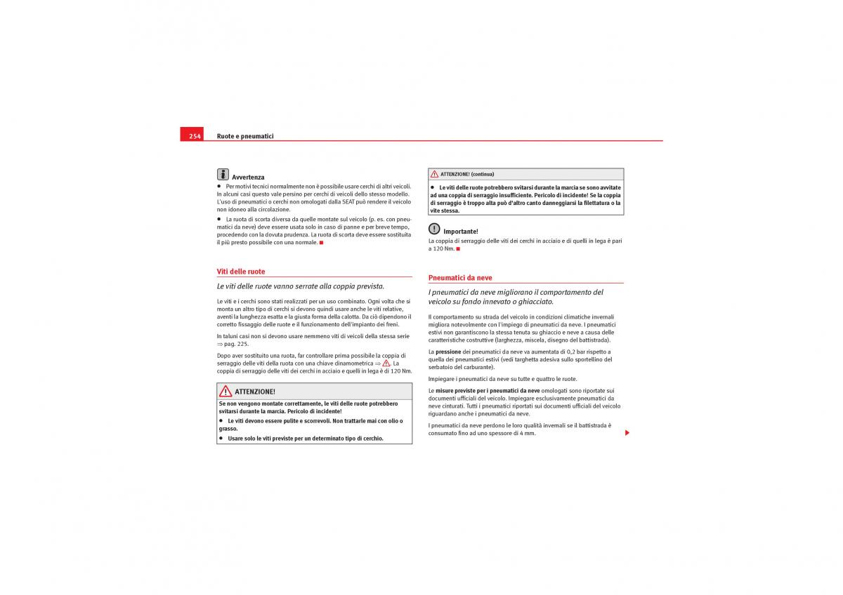 Seat Exeo manuale del proprietario / page 256