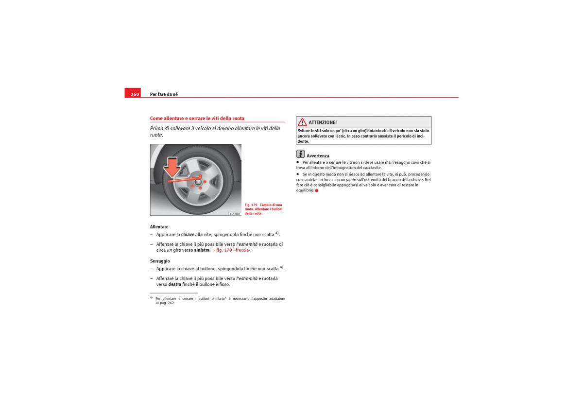 Seat Exeo manuale del proprietario / page 262