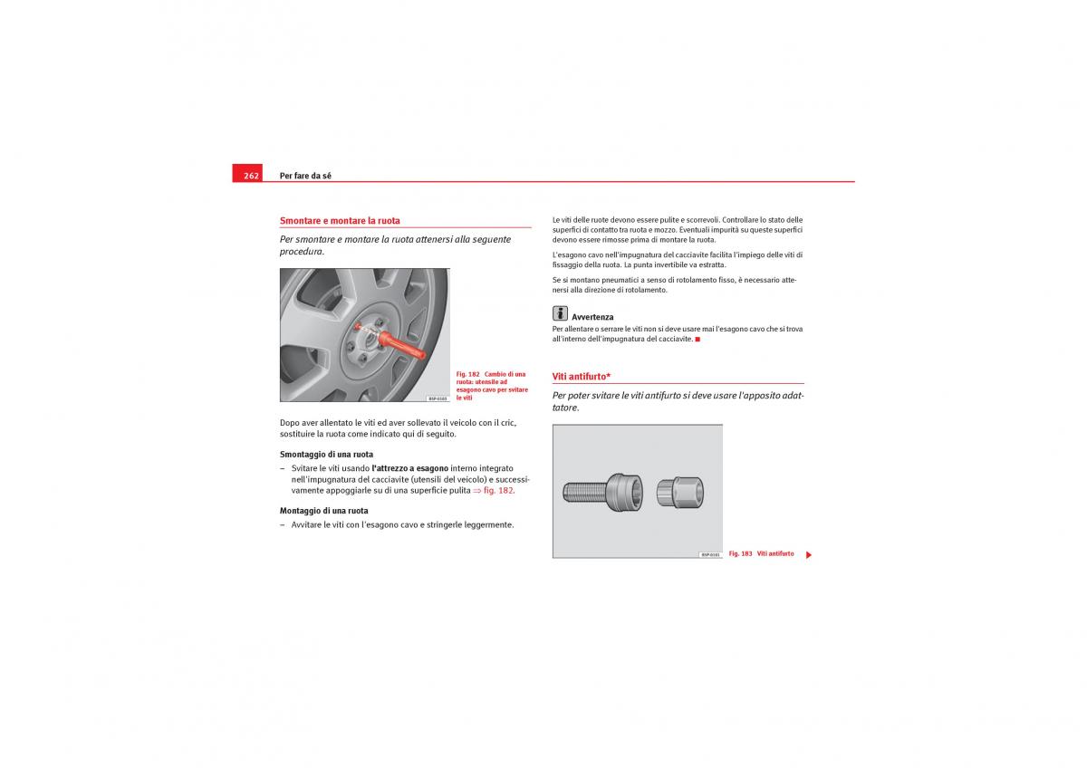 Seat Exeo manuale del proprietario / page 264