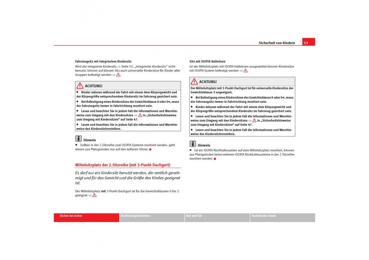 Seat Alhambra I 1 Handbuch / page 55