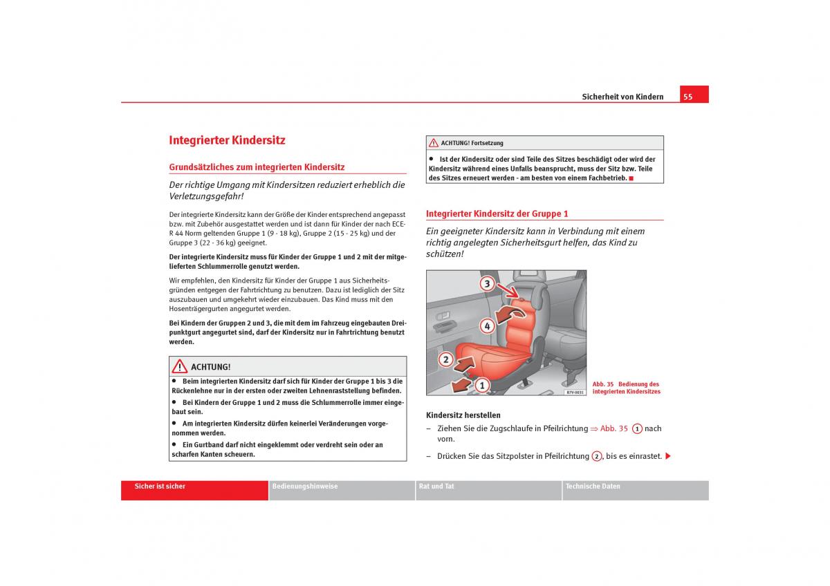 Seat Alhambra I 1 Handbuch / page 57