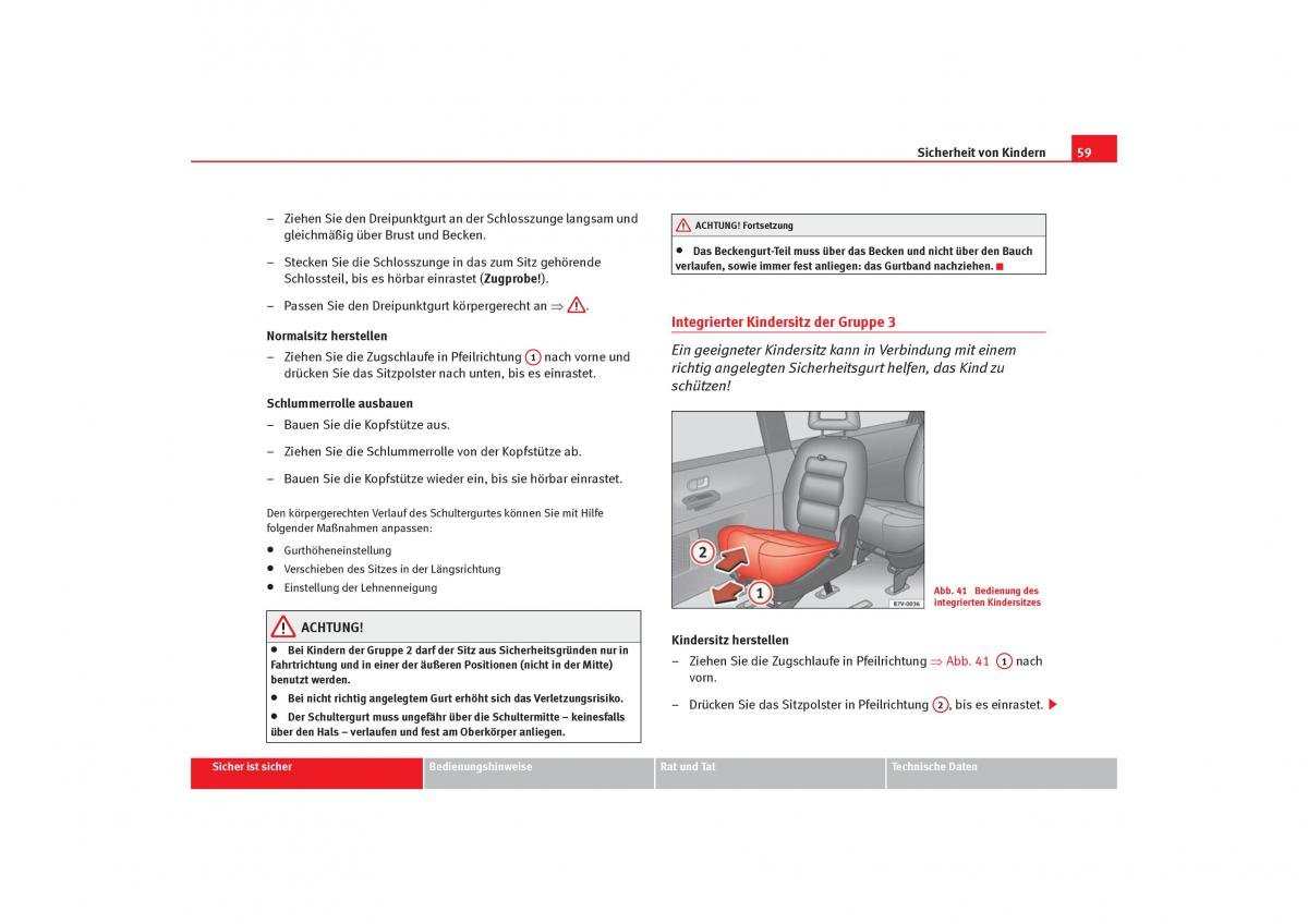 Seat Alhambra I 1 Handbuch / page 61