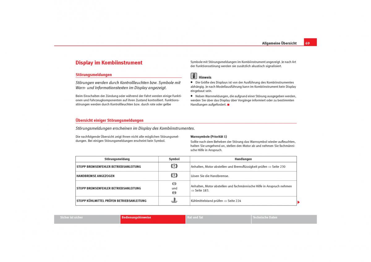 Seat Alhambra I 1 Handbuch / page 71