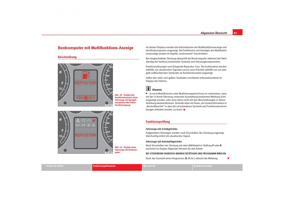 Seat Alhambra I 1 Handbuch / page 83