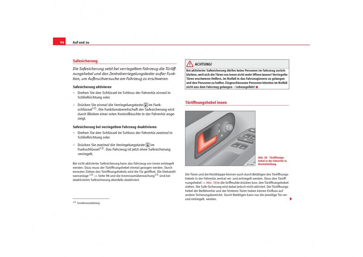 Seat Alhambra I 1 Handbuch / page 96