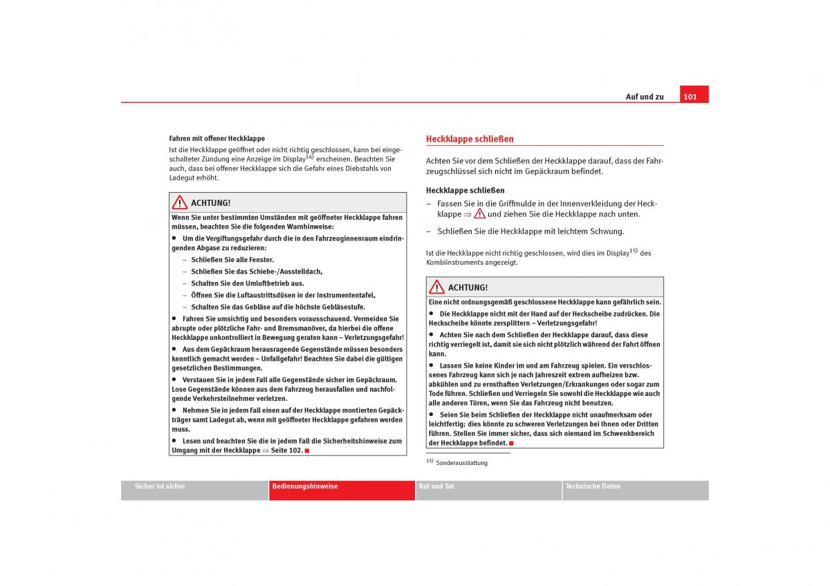 Seat Alhambra I 1 Handbuch / page 103