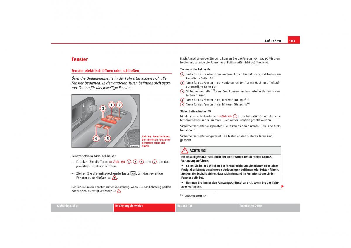 Seat Alhambra I 1 Handbuch / page 105