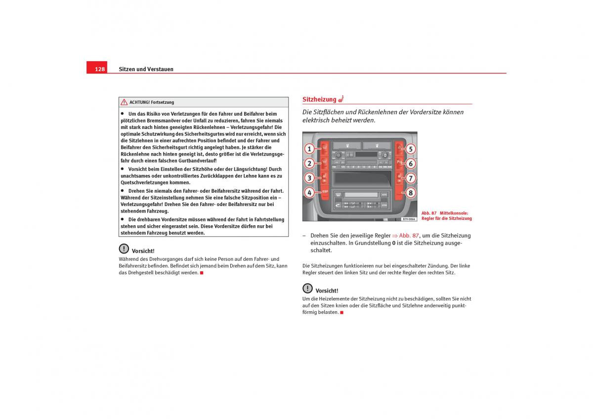 Seat Alhambra I 1 Handbuch / page 130