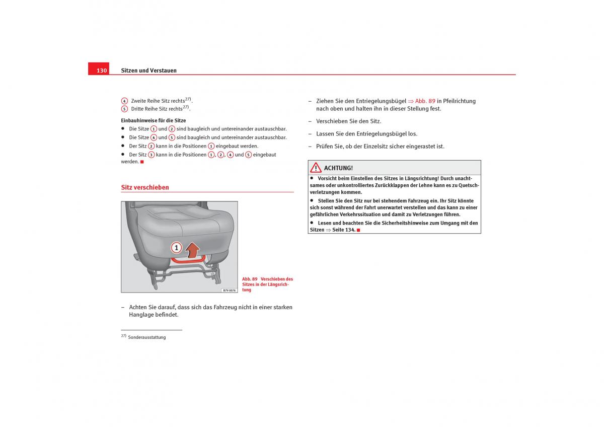 Seat Alhambra I 1 Handbuch / page 132