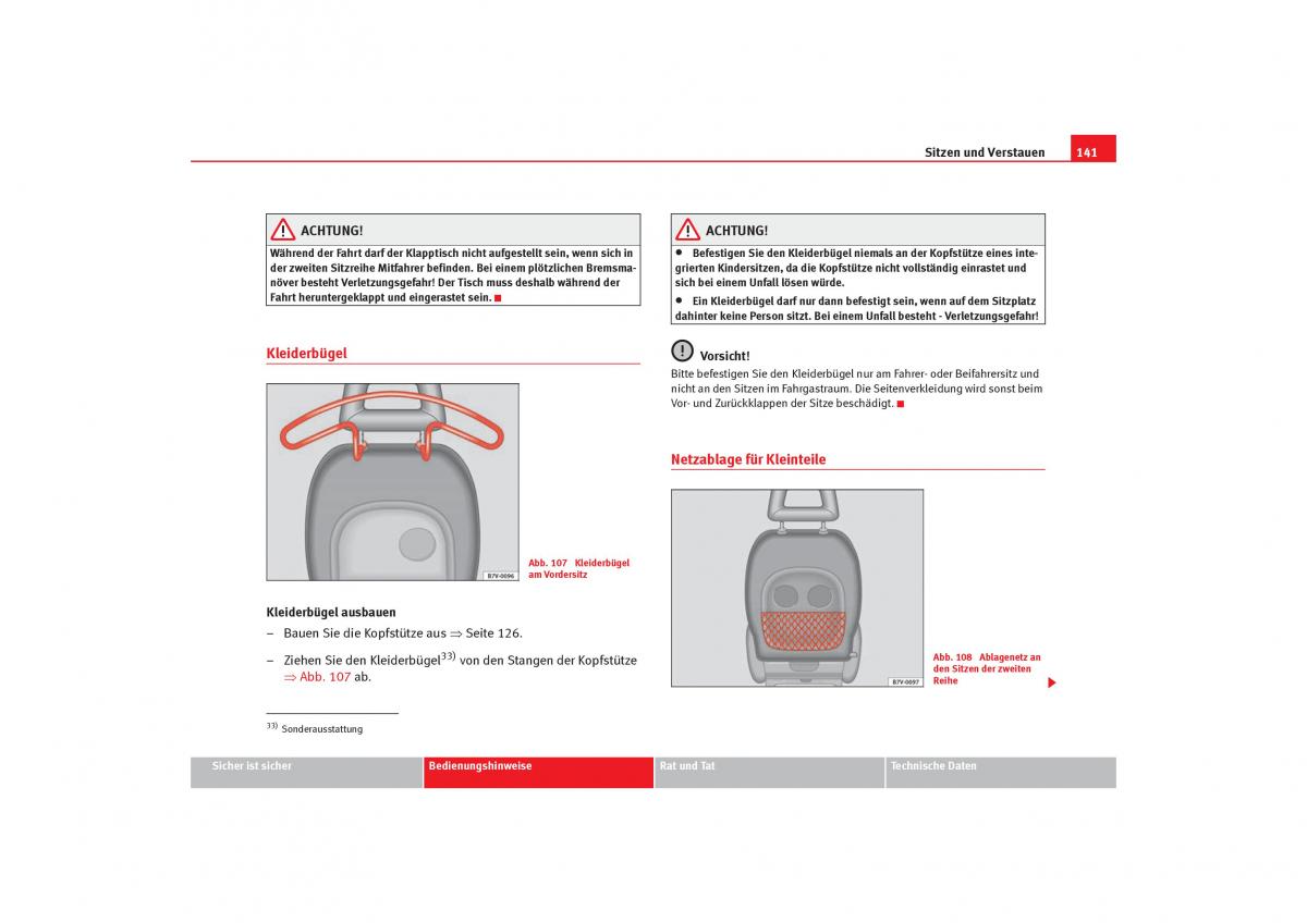 Seat Alhambra I 1 Handbuch / page 143