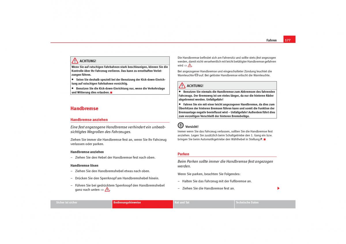 Seat Alhambra I 1 Handbuch / page 179