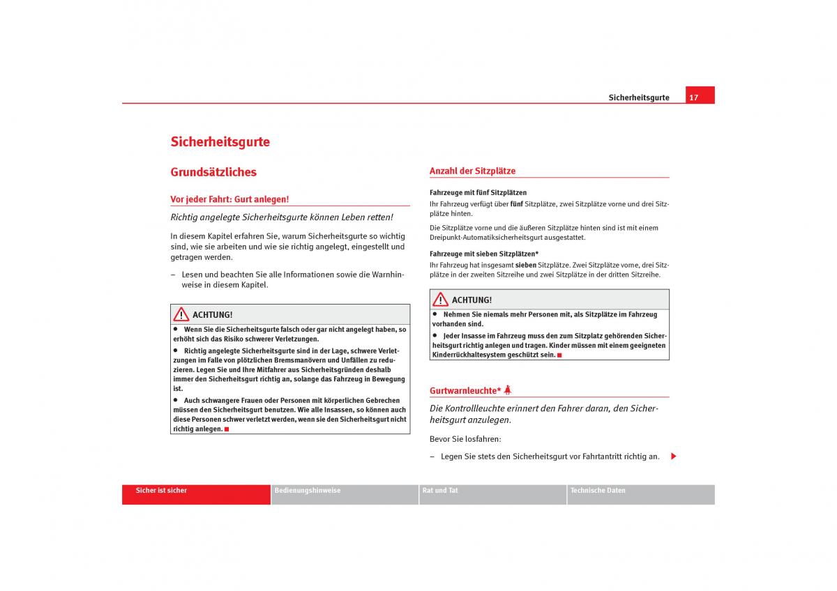 Seat Alhambra I 1 Handbuch / page 19