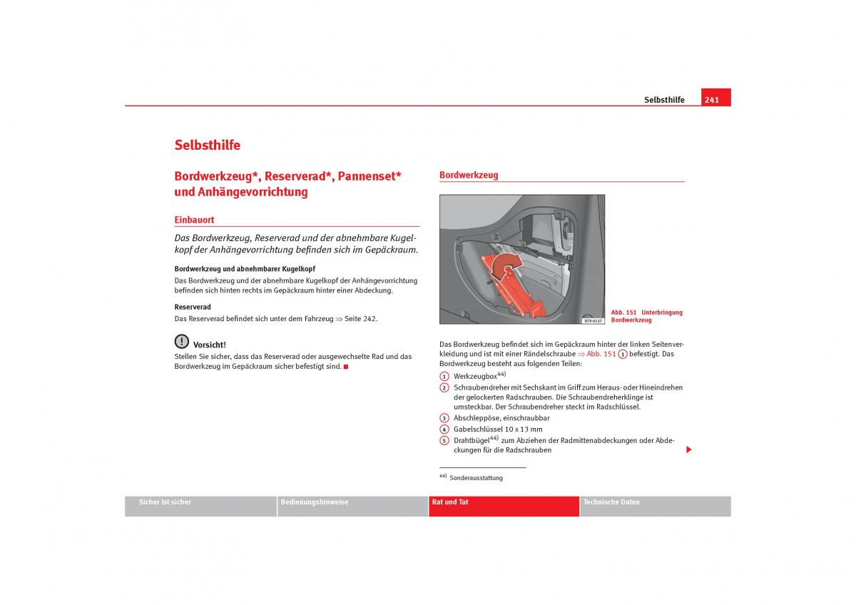 Seat Alhambra I 1 Handbuch / page 243