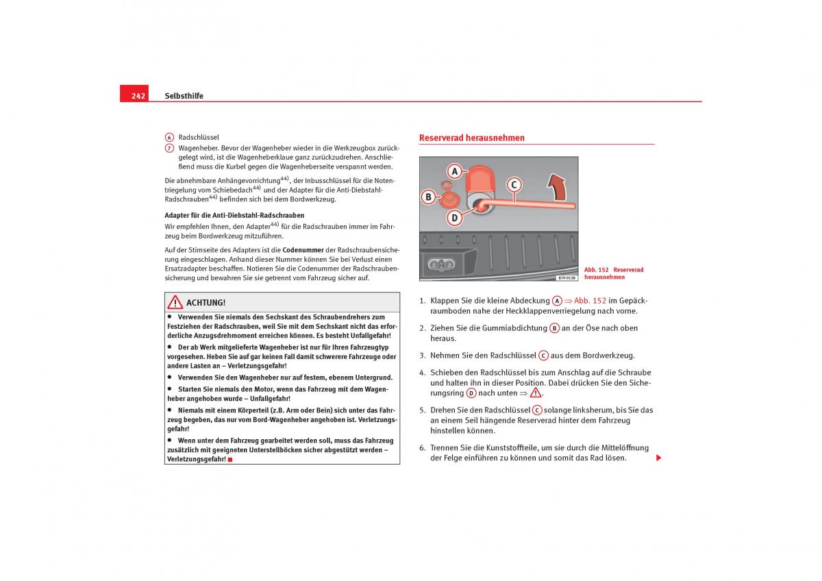 Seat Alhambra I 1 Handbuch / page 244