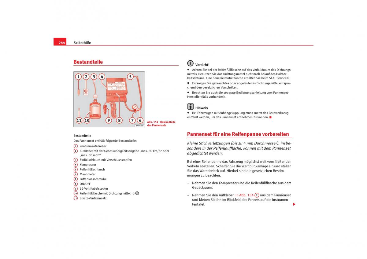 Seat Alhambra I 1 Handbuch / page 246