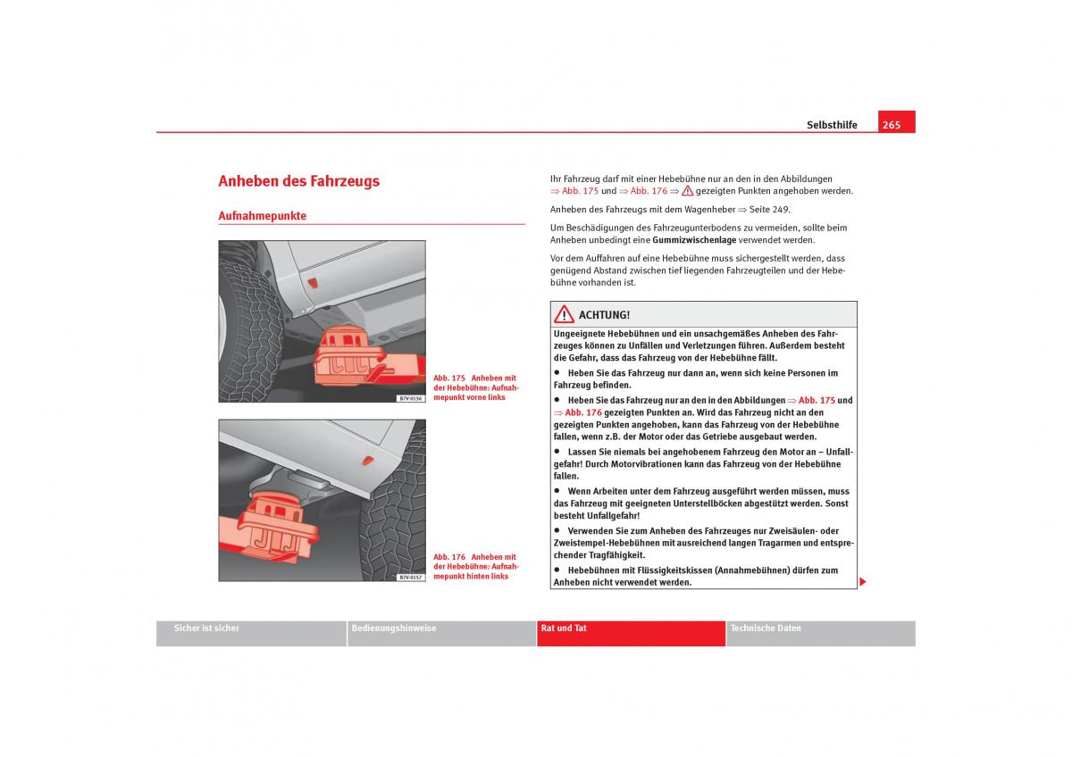 Seat Alhambra I 1 Handbuch / page 267