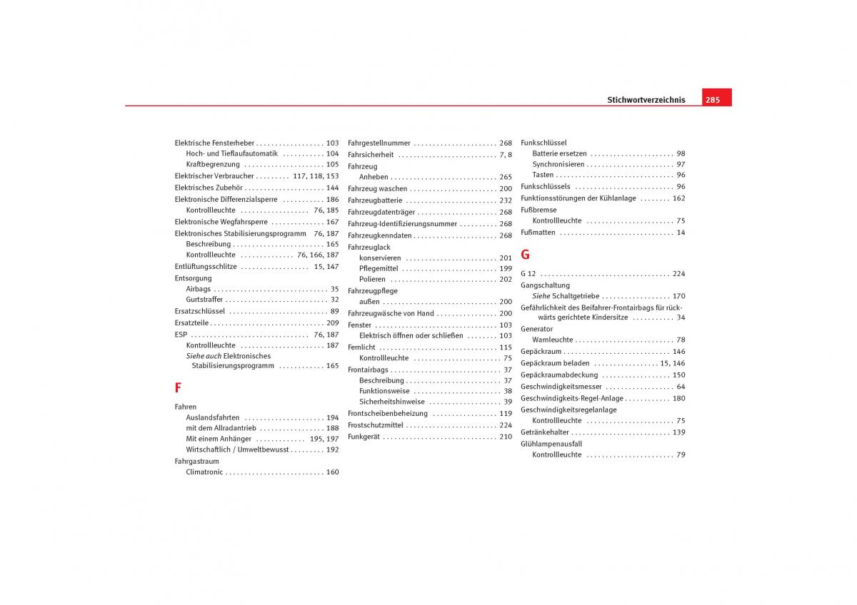 Seat Alhambra I 1 Handbuch / page 287