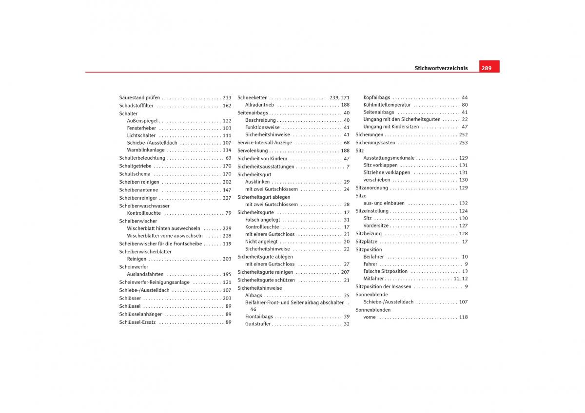 Seat Alhambra I 1 Handbuch / page 291