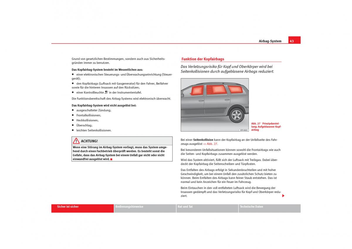 Seat Alhambra I 1 Handbuch / page 45