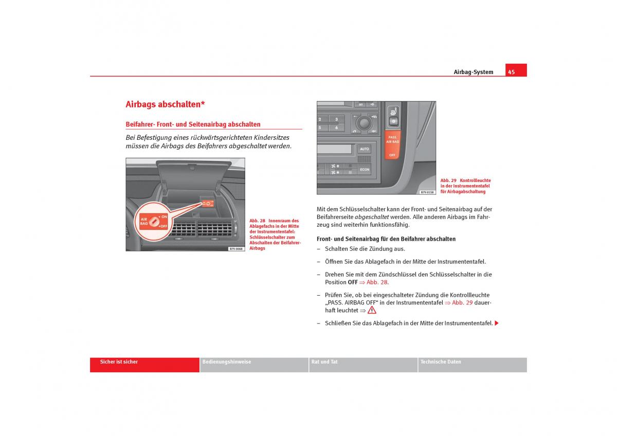 Seat Alhambra I 1 Handbuch / page 47