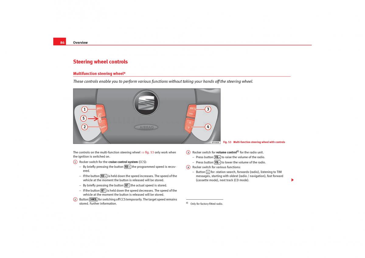 Seat Alhambra I 1 owners manual / page 88