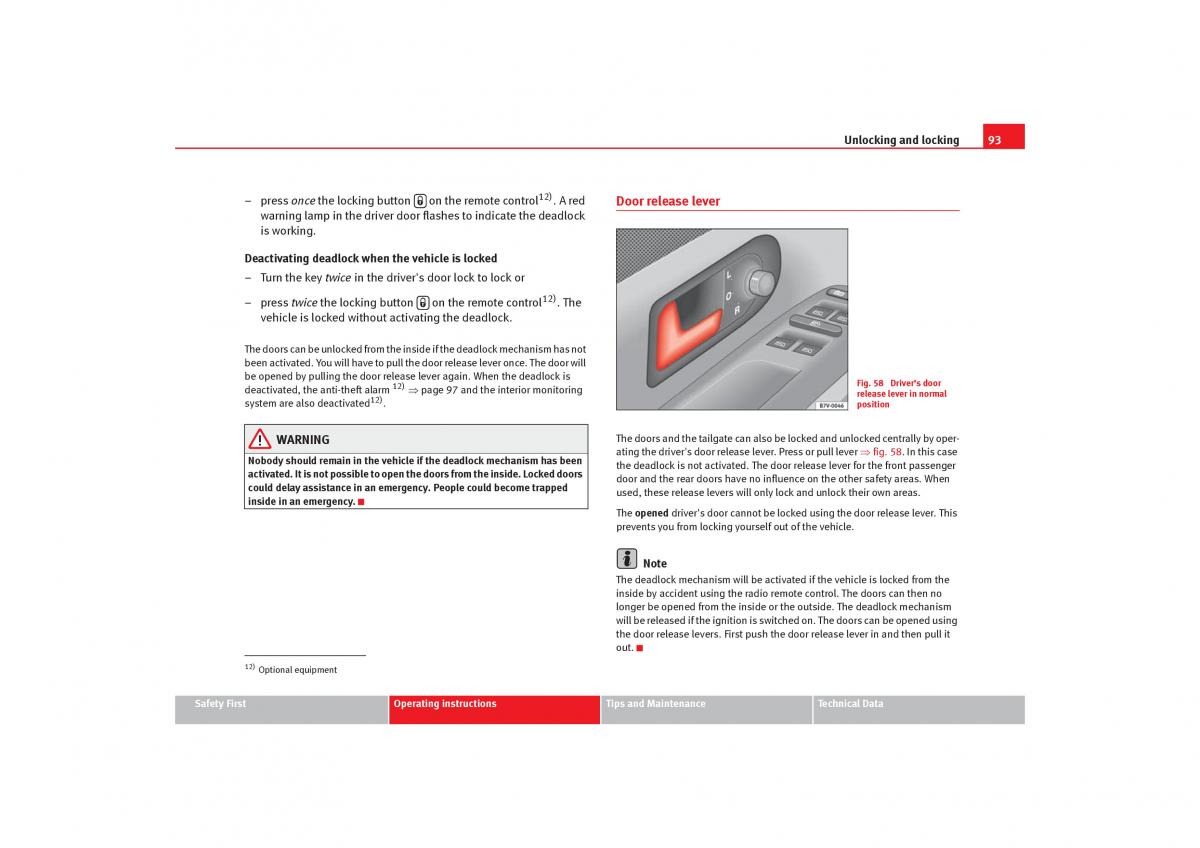 Seat Alhambra I 1 owners manual / page 95