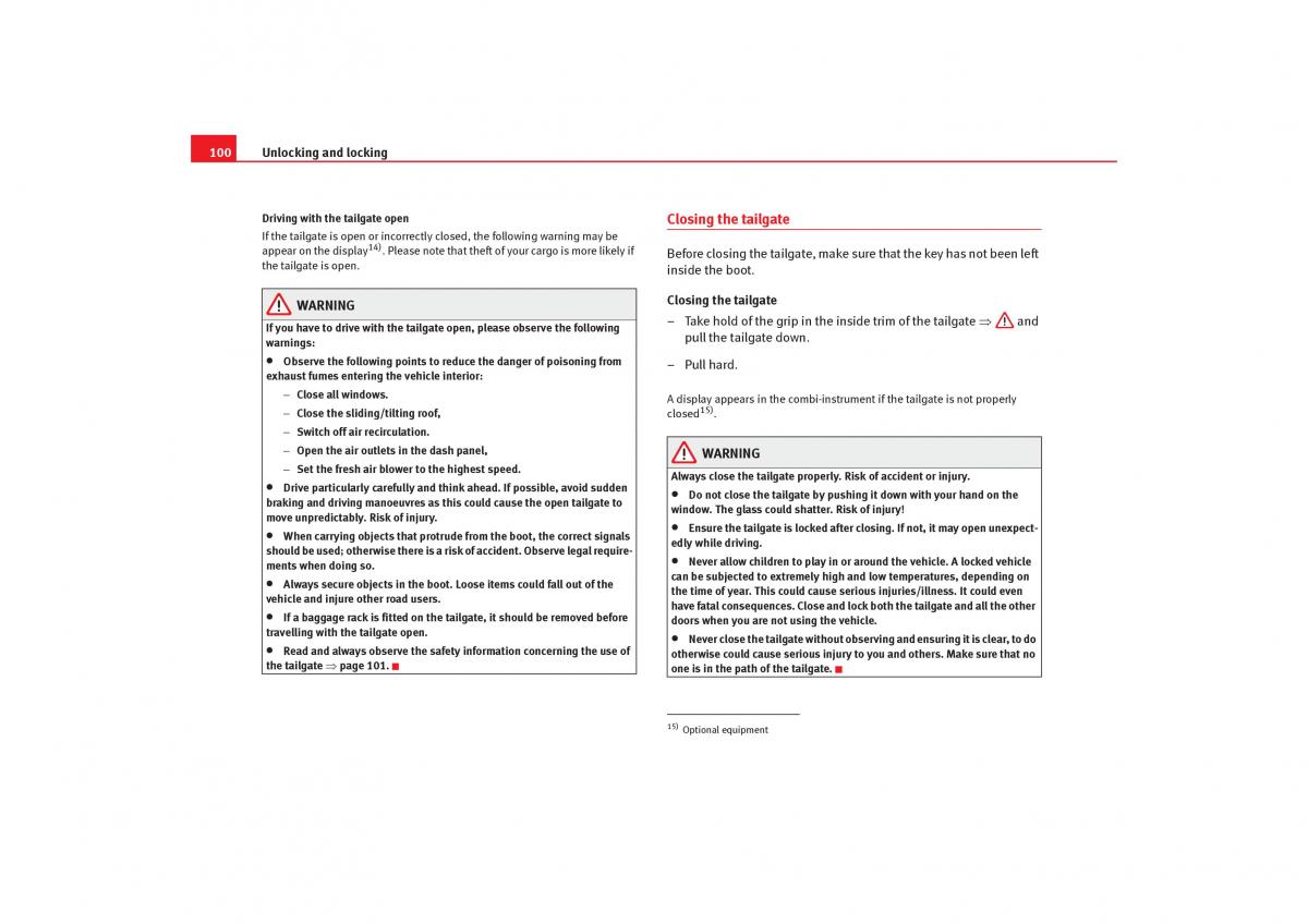 Seat Alhambra I 1 owners manual / page 102