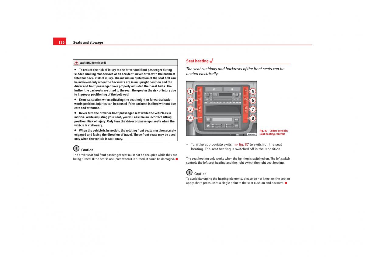 Seat Alhambra I 1 owners manual / page 128