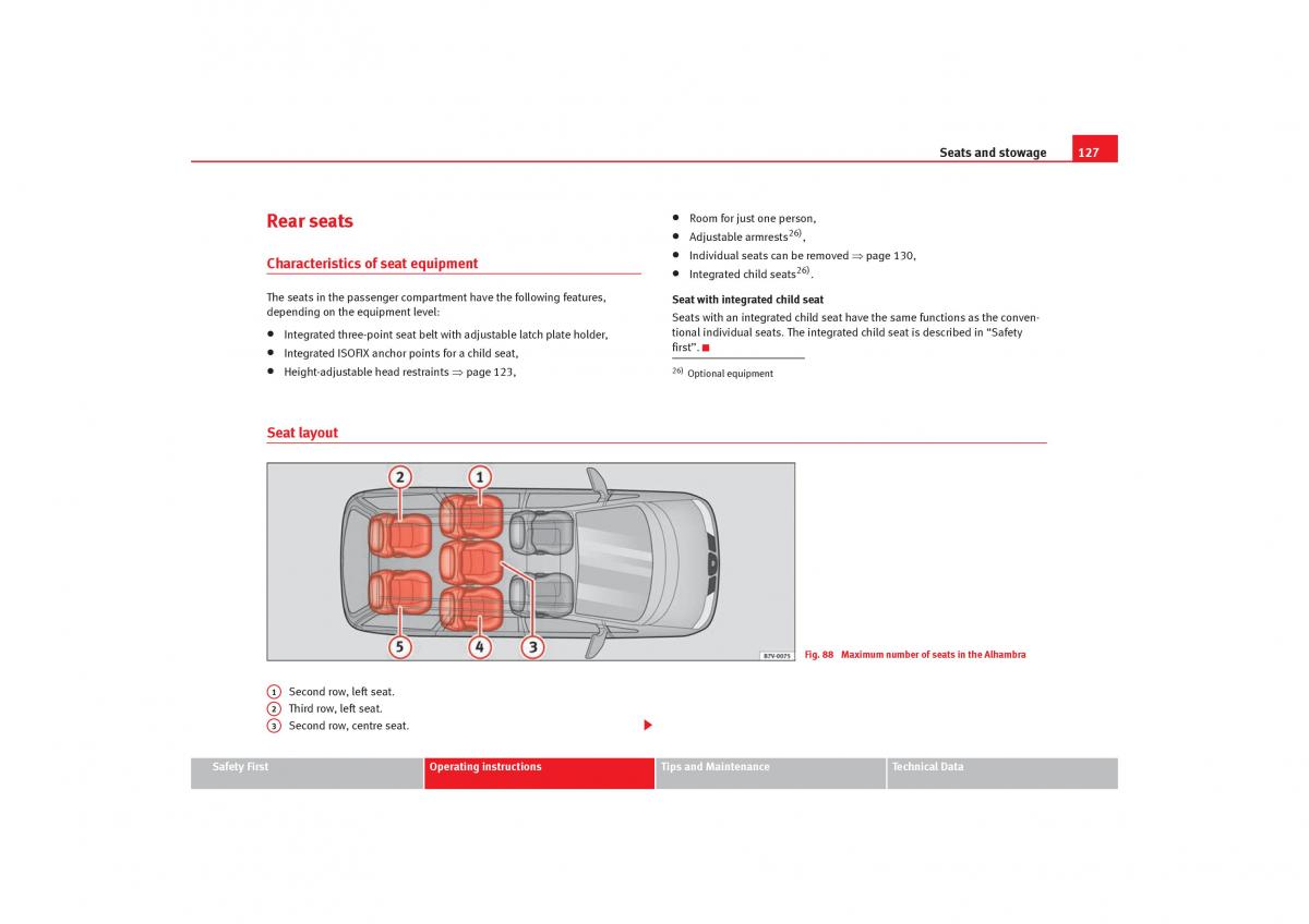 Seat Alhambra I 1 owners manual / page 129