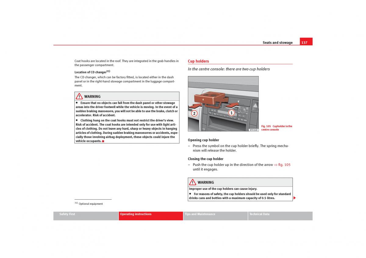 Seat Alhambra I 1 owners manual / page 139