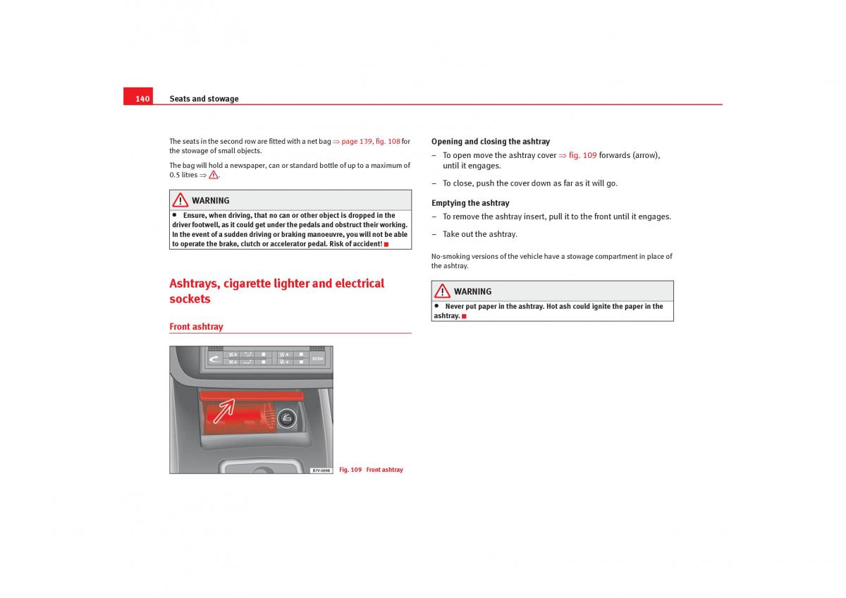 Seat Alhambra I 1 owners manual / page 142